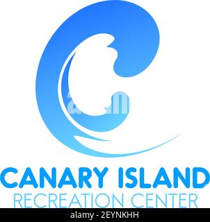 Canary Island centre récréatif signe vecteur isolé sur un fond blanc. Concept de centre de beauté, de bien-être et de spa. Conception vectorielle pour lux Illustration de Vecteur