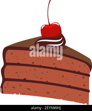 Gâteau au chocolat dessert enrobé de chocolat. Vector boulangerie, tarte crémeuse Illustration de Vecteur