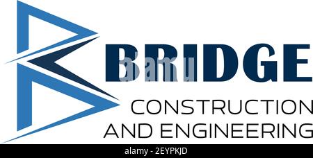 Lettre B de l'industrie de l'ingénierie et de la construction, icône pour la technologie industrielle Symbole de la lettre vectorielle B pour le bâtiment de pont ou de route ou ingénierie innova Illustration de Vecteur