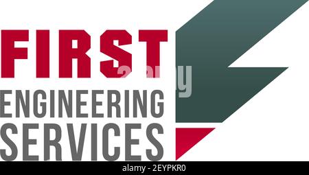 F icône de lettre pour la première société de service technique. Modèle de lettre F géométrique vectoriel pour la technologie des ingénieurs ou la construction industrielle et electri Illustration de Vecteur