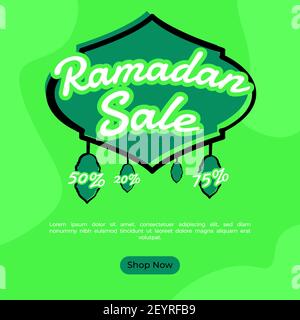 bannière carré ramadan en vert pour les médias sociaux publier Illustration de Vecteur