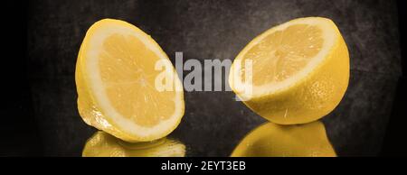 Tranches de citron en gros plan Banque D'Images