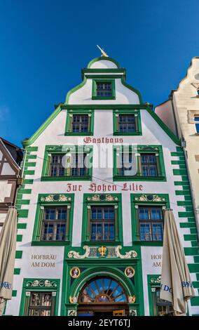Gasthaus Zur Hohen Lilie, hôtel à Domplatz à Erfurt, Thuringe, Allemagne Banque D'Images