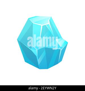 Roche de cristal de glace d'iceberg, neige gelée ou glace de glacier, icône vectorielle isolée. Bloc de verre bleu ou stalagmite d'eau gelée avec pièce de gel fissurée Illustration de Vecteur