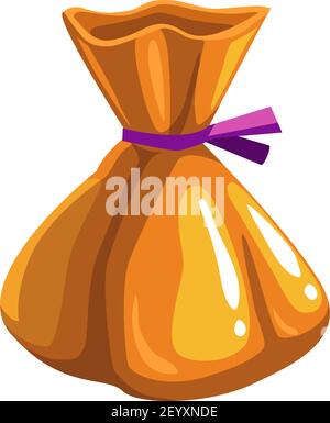 Bonbons dans l'emballage orange Halloween trick ou traiter symbole isolé réaliste icône. Dessert alimentaire Vector, confiseries sucrées, gâteries alimentaires de vacances. Choco Illustration de Vecteur