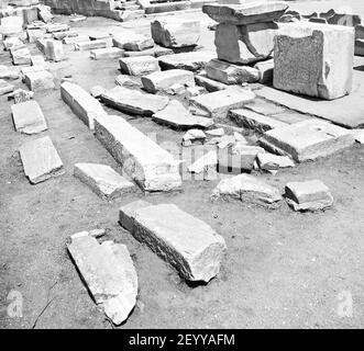 En delos grèce l'Acropole historique et l'ancien site de ruine Banque D'Images