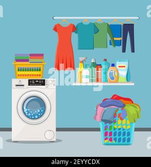 Service de blanchisserie Illustration de Vecteur