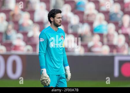 Tynecastle Park, Édimbourg, Royaume-Uni. 6 mars 2021. Scottish Championship football, Heart of Midlothian versus Dundee FC ; Craig Gordon of Heart of Midlothian Credit : action plus Sports/Alay Live News Banque D'Images