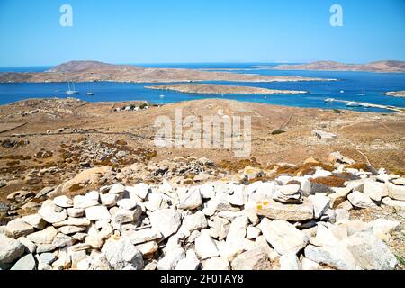 Célèbre dans delos grèce l'Acropole historique et Banque D'Images