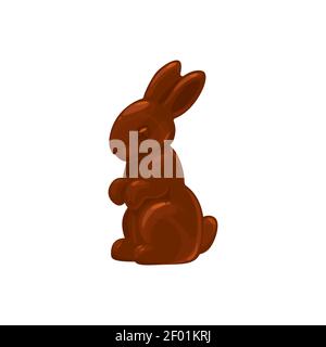Bonbon de lapin ou de chocolat, friandises de Pâques, icône vectorielle isolée. Confiseries de Noël, desserts au cacao et confiseries de lapin au chocolat Illustration de Vecteur