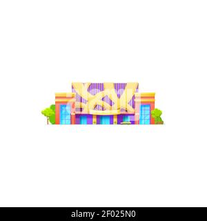 Casino bâtiment isolé de divertissement icône. Façade vectorielle extérieur de la maison de jeux de casino, club de poker, architecture de ville. Jeu gam Illustration de Vecteur