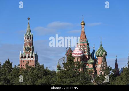 Cathédrale Saint-Basile. Temple sur la place Rouge à Moscou. Banque D'Images