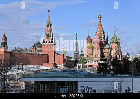 Cathédrale Saint-Basile. Temple sur la place Rouge à Moscou. Banque D'Images
