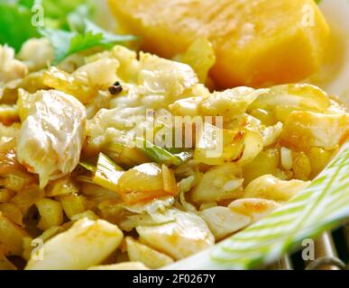 Ackee et poisson salé Banque D'Images