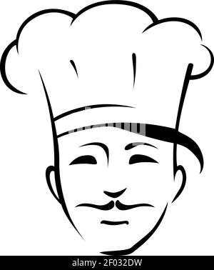 Illustration vectorielle du chef mexicain. Cuisine professionnelle avec une moustache fine et un caractère isolé sur fond blanc. Cuire, confiseur, sachon Illustration de Vecteur