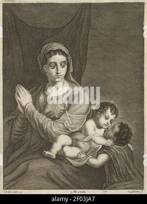 Pieter van Lisebetten après Palma - Madonna et l'enfant avec Jean le Baptiste SVK-SNG.G 11965-178. Banque D'Images