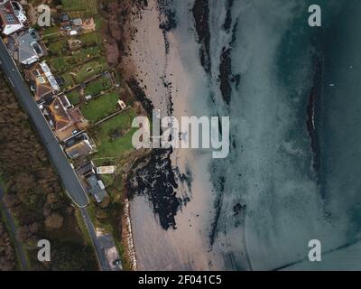 Un cliché aérien de la région de la plage de Sandsfoot, Weymouth, Dorset, pris avec un drone Banque D'Images