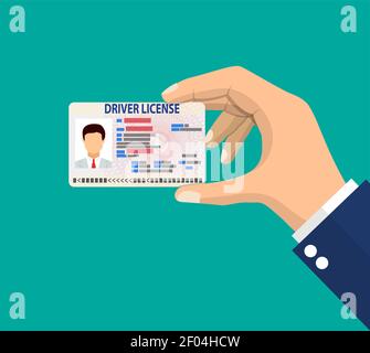 Carte d'identification de permis de conduire en main Illustration de Vecteur