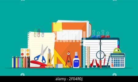 Icônes du kit papeterie. Illustration de Vecteur