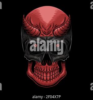 Illustration du vecteur crâne du démon de tête pour votre entreprise ou marque Illustration de Vecteur