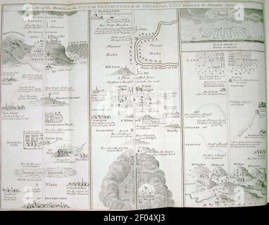 La carte de progrès du pèlerin est petite. Banque D'Images