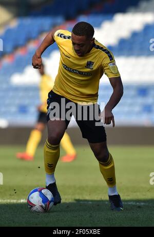 OLDHAM, ANGLETERRE.6 MARS: Photo d'action de Shaun Hobson de Southend Unis pendant le match Sky Bet League 2 entre Oldham Athletic et Southend Unis à Boundary Park, Oldham le samedi 6 mars 2021. (Credit: Eddie Garvey | MI News) Credit: MI News & Sport /Alay Live News Banque D'Images