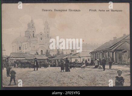 Pinsk, Stary Rynak, Katedra-Jezuicki. Пінск, Стары Рынак, Катэдра-Езуіцкі (1901-14, 1915). Banque D'Images