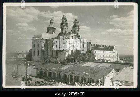 Pinsk, Stary Rynak, Katedra-Jezuicki. Пінск, Стары Рынак, Катэдра-Езуіцкі (1930-39). Banque D'Images