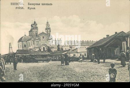 Pinsk, Stary Rynak, Katedra-Jezuicki. Пінск, Стары Рынак, Катэдра-Езуіцкі (1901-14) (2). Banque D'Images