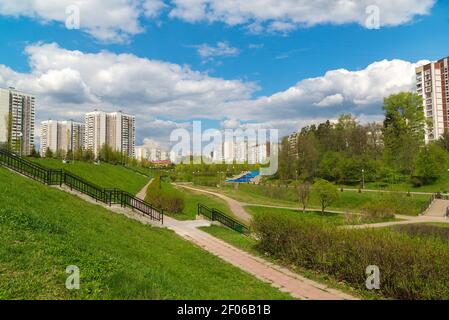 Boulevard à Zelenograd District administratif de Moscou Banque D'Images