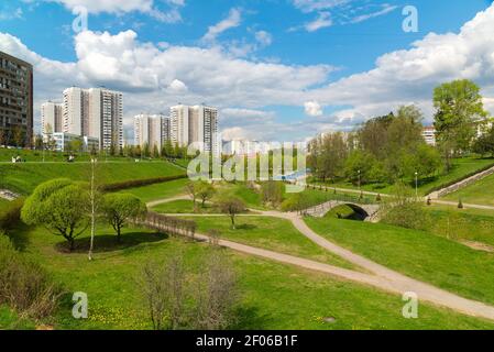 Boulevard à Zelenograd District administratif de Moscou Banque D'Images