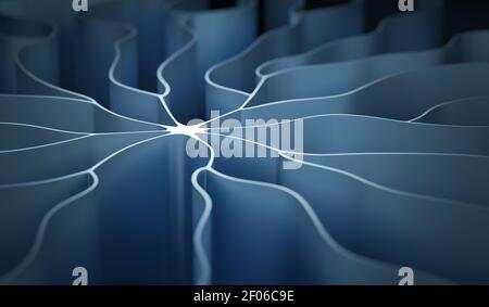 Concept de technologie ai et nano. Réseau neuronal artificiel. Illustration de rendu 3D. Banque D'Images