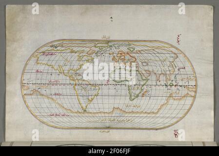 Piri Reis - carte du monde ovale Banque D'Images