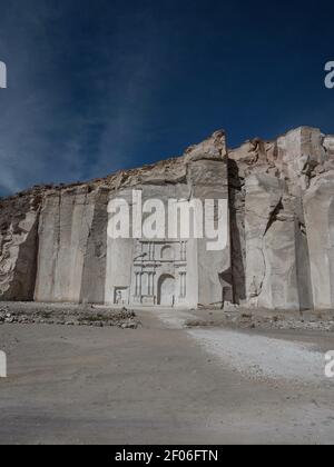 Petra looksillar rhyolite blanc roche volcanique sculptant dans la carrière d'Anashuayco près d'Arequipa Pérou, Amérique du Sud Banque D'Images