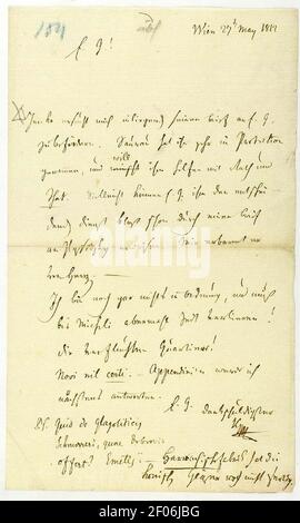 Pismo Jerneja Kopitarja Žigi Zoisu; Dunaj, 27. 5. 1812. Banque D'Images
