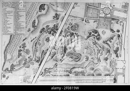 Plan du parc de la folie Saint-James. Banque D'Images