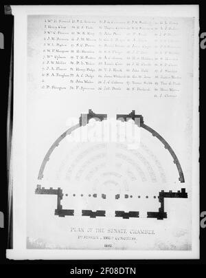 Plan de la salle du Sénat en 1850, (Washington, D.C.) Banque D'Images