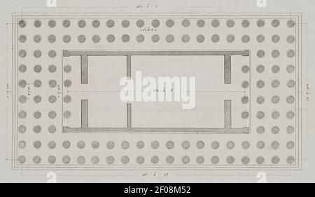 Plan du Temple d'Artémis à Éphèse, Turquie - Wilkins William - 1807. Banque D'Images