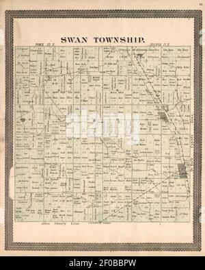 Livre de Plat et enregistrement statistique du comté de Noble, Indiana - contenant une brève histoire du comté, des cantons, des villes et des grandes villes, ainsi qu'une grande carte de l'Indiana et une carte de contour de Banque D'Images