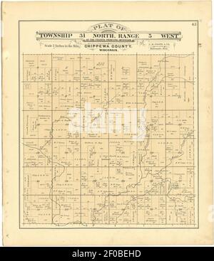 Livre de plat du comté de Chippewa, Wisconsin Banque D'Images