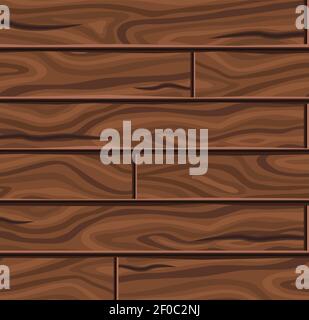 Arrière-plan de planches horizontales en bois avec motif de texture torsadé et sombre illustration du vecteur de fissures marron Illustration de Vecteur