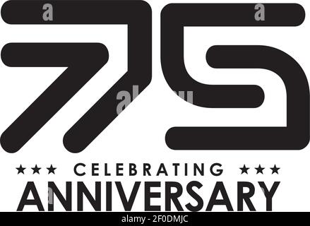75e anniversaire emblème logo design modèle vectoriel Illustration de Vecteur