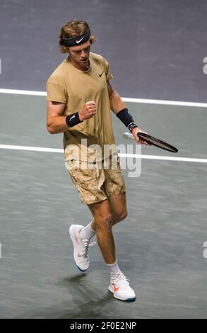Rotterdam, pays-Bas, 6 mars 2021, Tournoi de tennis mondial ABNAMRO, Ahoy, demi-finale: Andrey Rublev (RUS).photo: www.tennisimages.com/ Banque D'Images