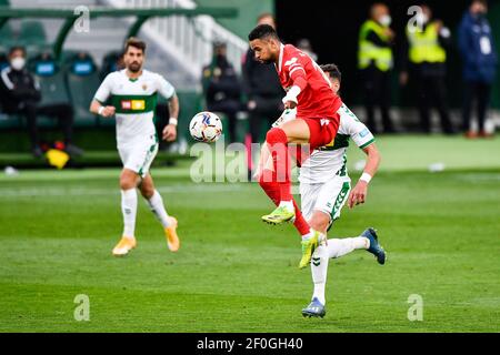 ELX, ESPAGNE - MARS 6: Youssef en-Nesyri du FC Sevilla pendant le match de la Liga Santander entre Elche CF et Sevilla FC à l'Estadio Manuel Mart'nez va Banque D'Images