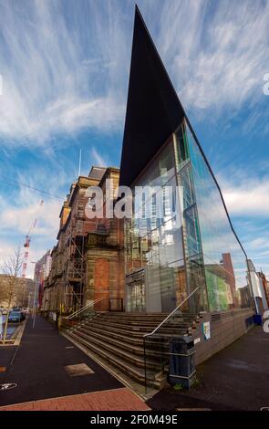 Swansea, Royaume-Uni - 25 janvier 2021 : vue de Swansea College of art Wales, Trinity Saint David, UWTSD Banque D'Images