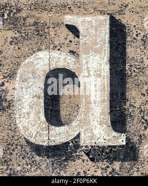 Dissoudre la lettre d d'une police publicitaire historique Banque D'Images
