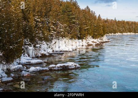 Parc national Fathom Five Comté de Grey Sauble Péninsule-Bruce Ontario Canada Banque D'Images