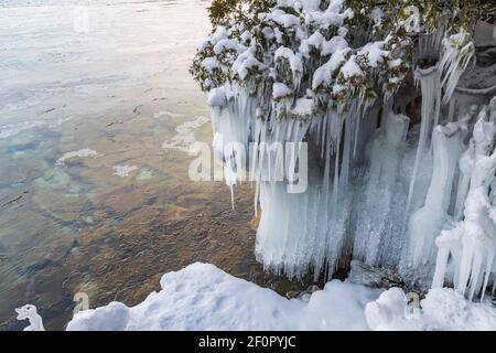 Parc national Fathom Five Comté de Grey Sauble Péninsule-Bruce Ontario Canada Banque D'Images