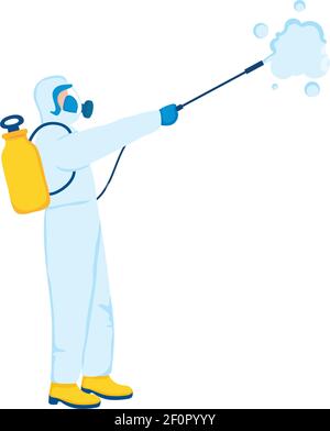 Homme faisant une désinfection de virus Illustration de Vecteur