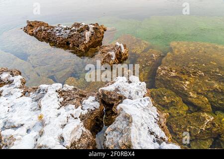 Parc national Fathom Five Comté de Grey Sauble Péninsule-Bruce Ontario Canada Banque D'Images
